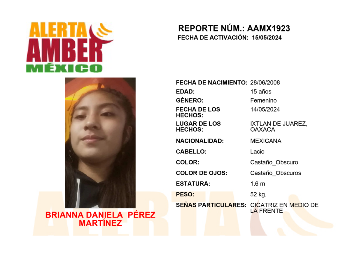 Alerta Amber Brianna Daniela