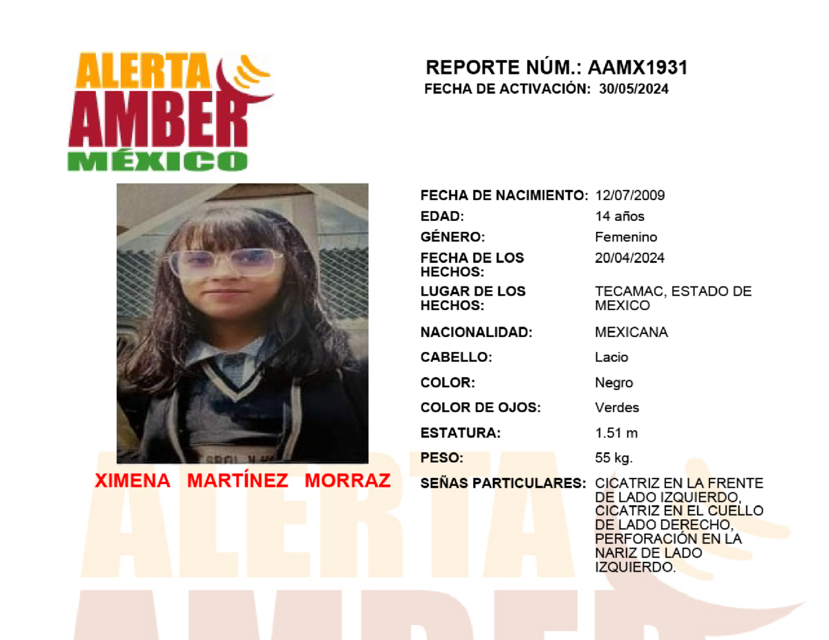 Alerta Amber Ximena