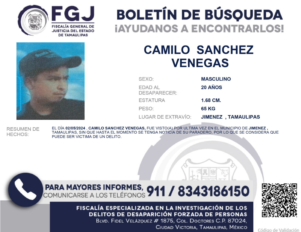 Boletín de Búsqueda Camilo