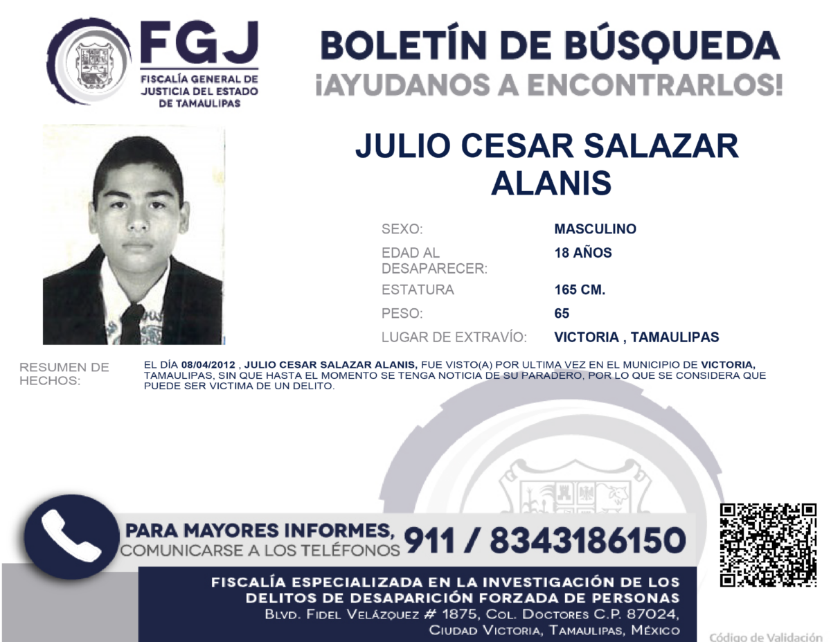 Boletin de busqueda Julio Cesar