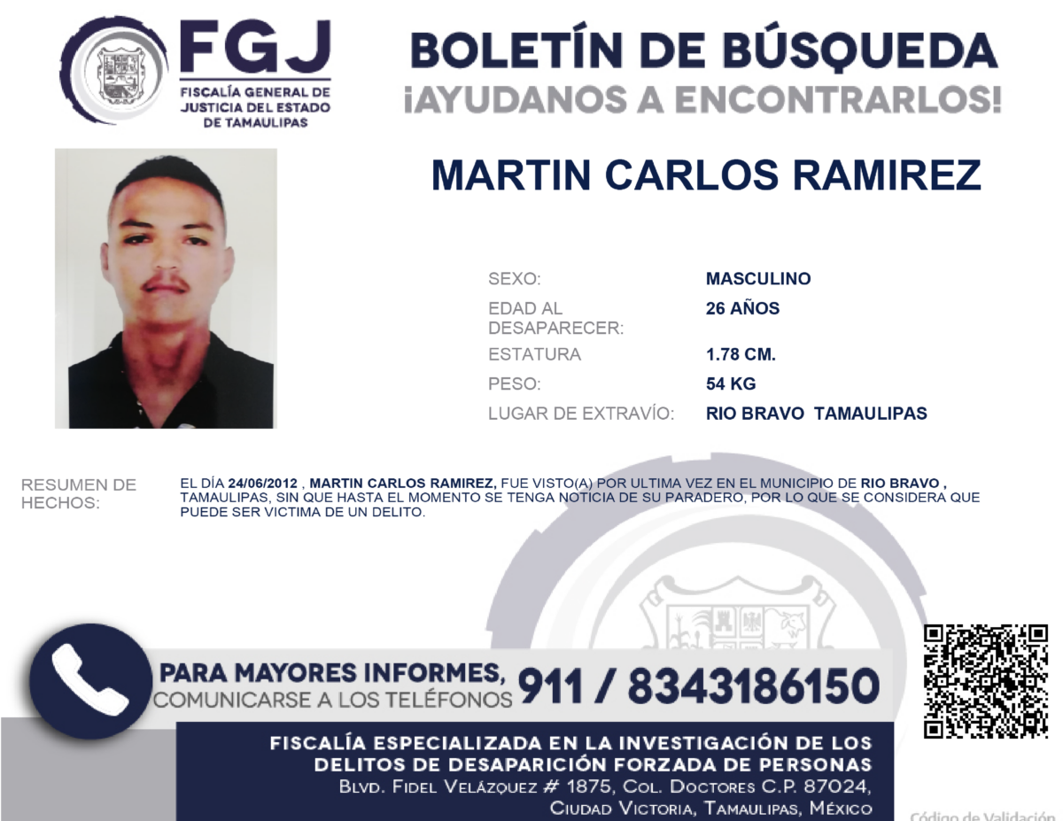 Boletín de Búsqueda Martin