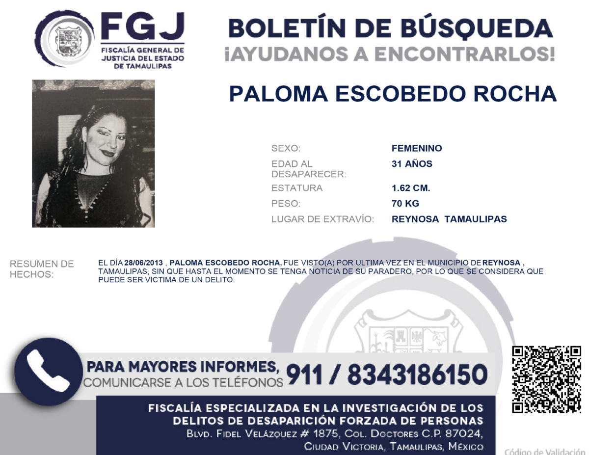 Boletín de Búsqueda Paloma