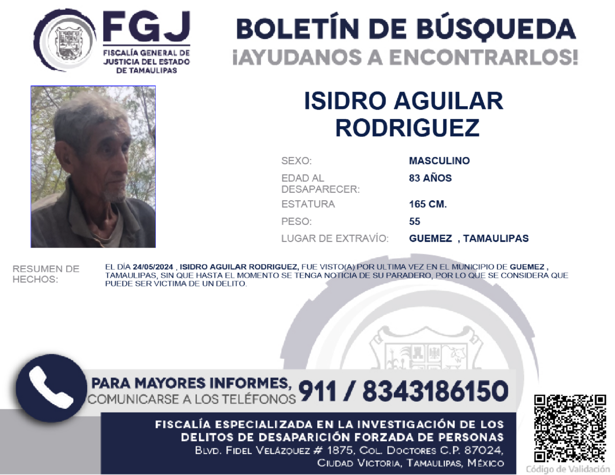 Boletín de Búsqueda Isidro