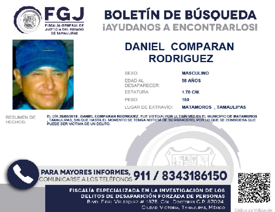 Boletín de Búsqueda Daniel