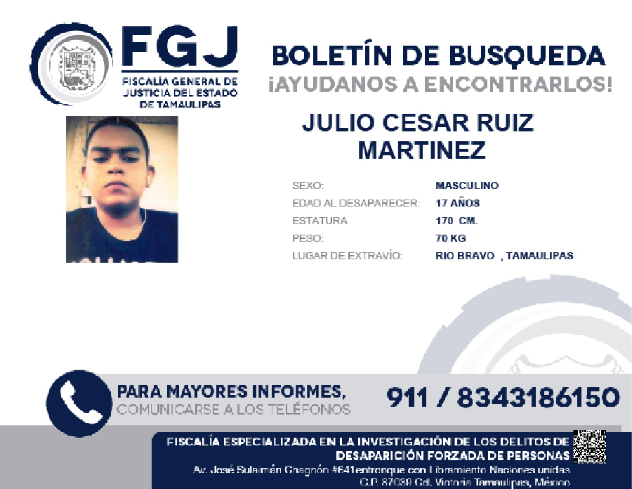 Boletín de Búsqueda Julio Cesar