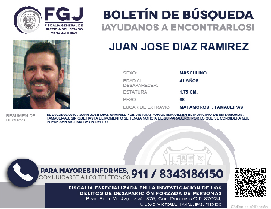 Boletín de Búsqueda Juan Jose