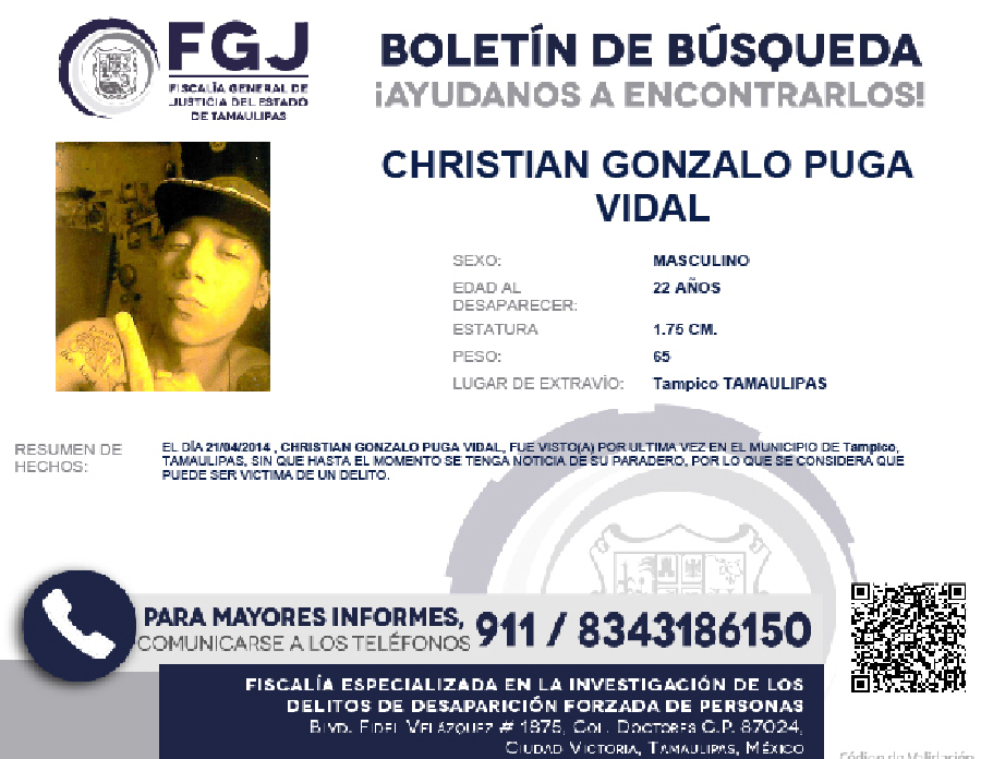 Boletín de Búsqueda Christian Gonzalo