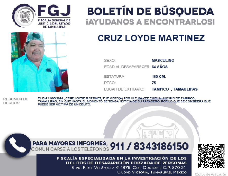 Boletín de Búsqueda Cruz