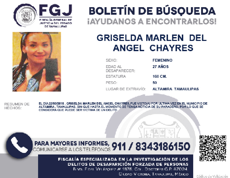 Boletín de Búsqueda Griselda