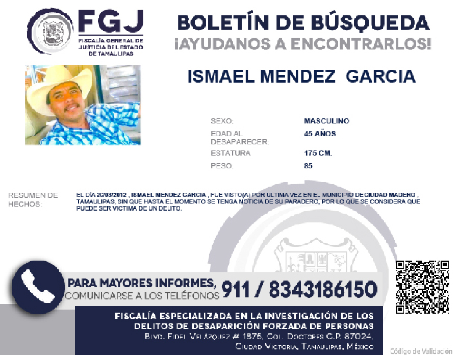 Boletín de Búsqueda Ismael