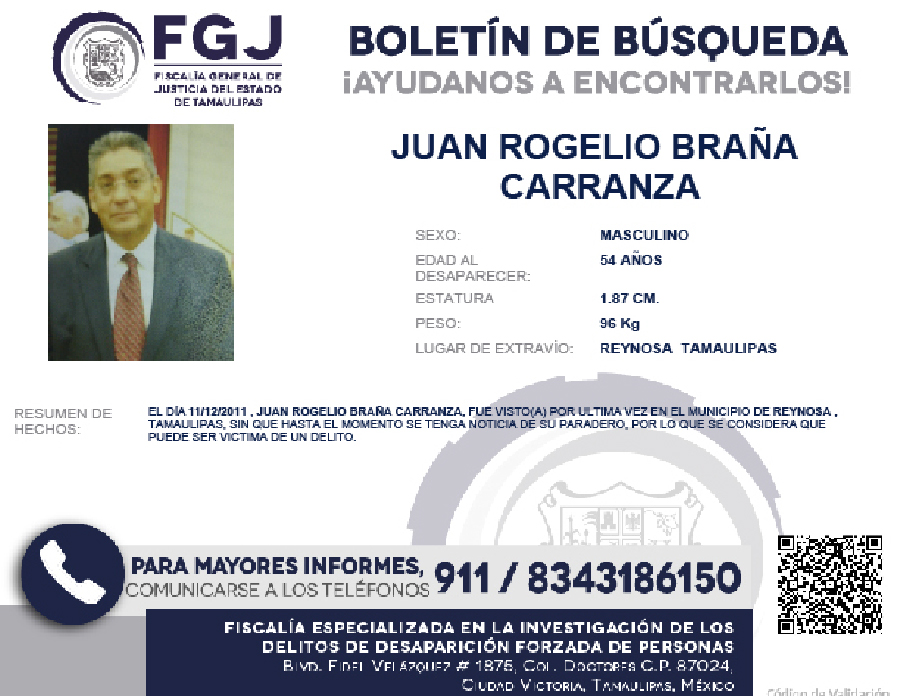 boletín de búsqueda Juan Rogelio