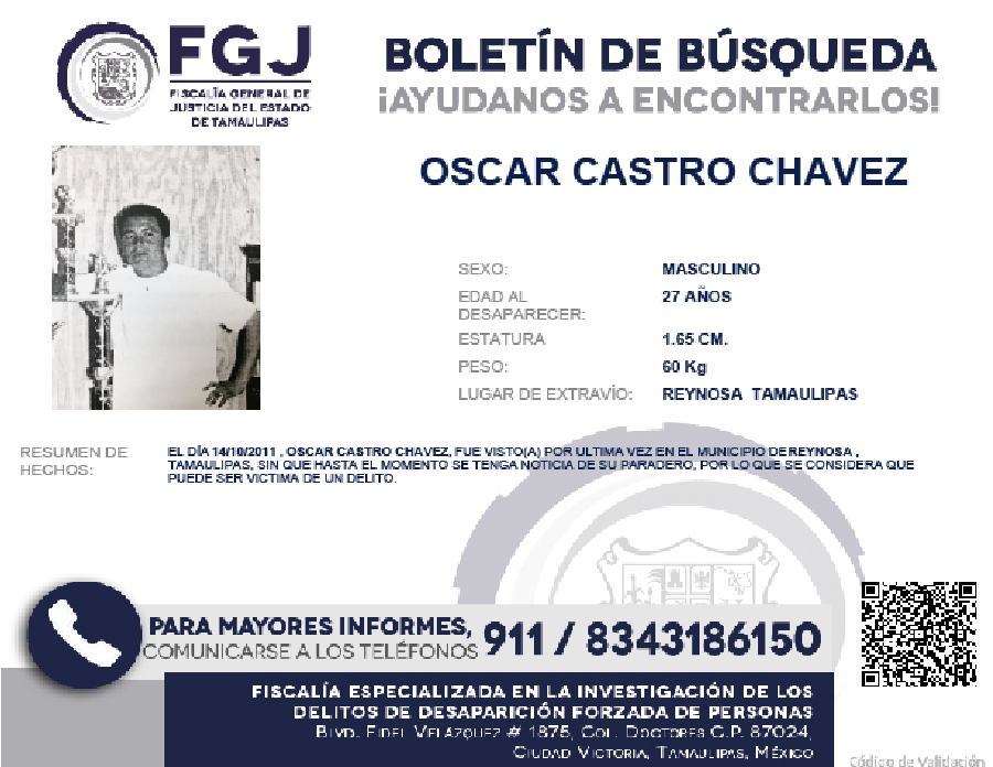 Boletín de Búsqueda Oscar