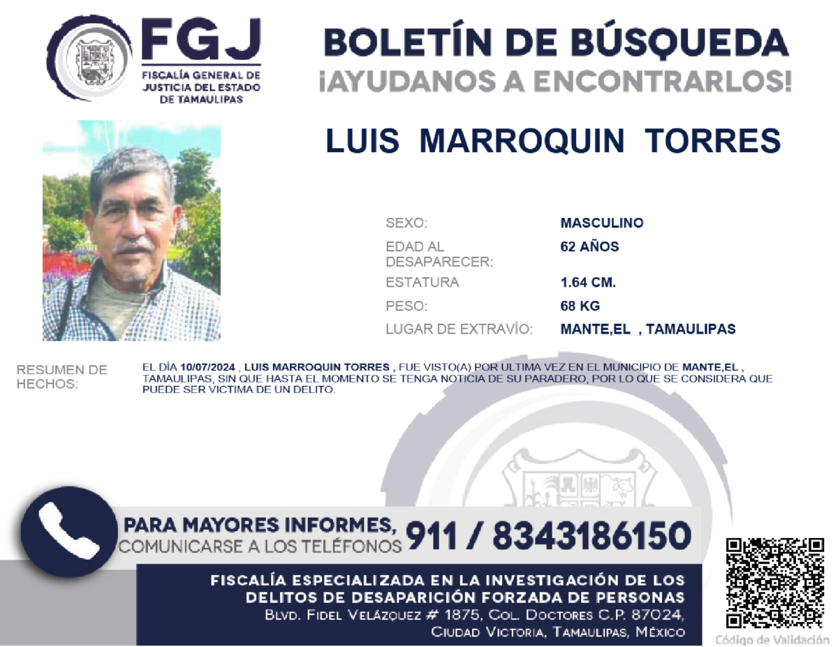 Boletín de Búsqueda Luis