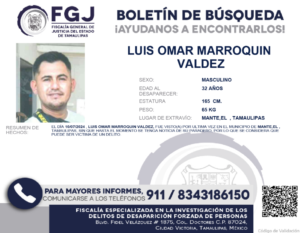 Boletín de Búsqueda Luis Omar