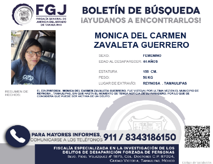 Boletín de Búsqueda Mónica Carmen