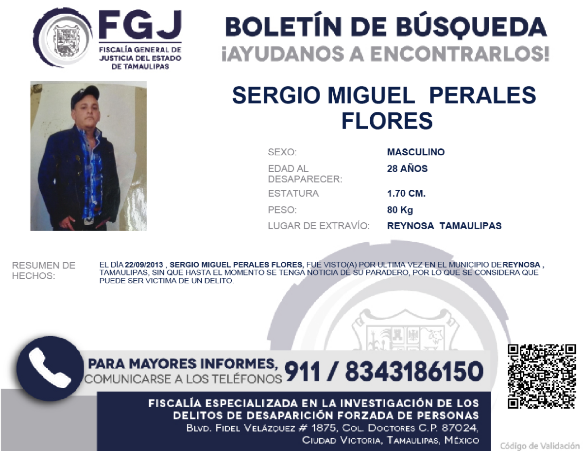 Boletín de Búsqueda Sergio Miguel