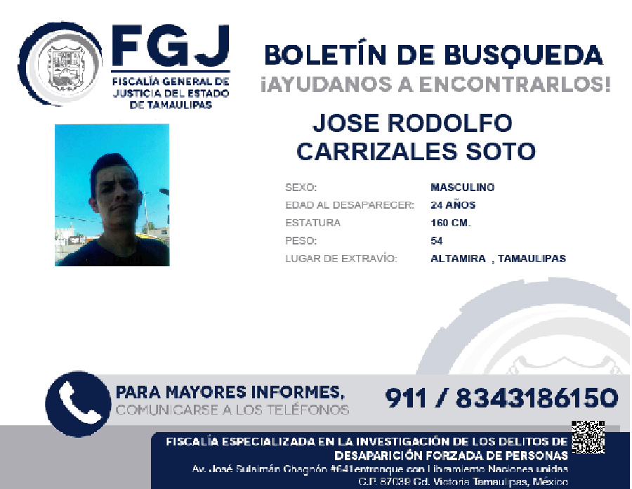 Boletín de Búsqueda José Rodolfo