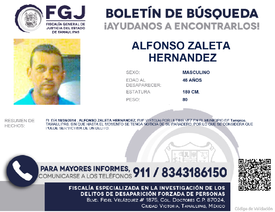 Boletín de Búsqueda alfonso