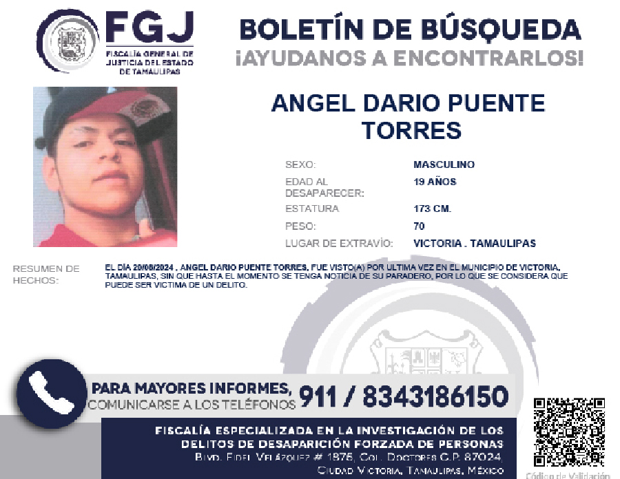 Boletin de Búsqueda Angel Dario