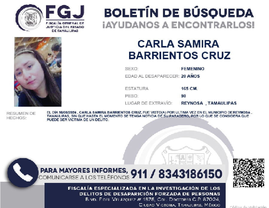 Boletín de Búsqueda Carla