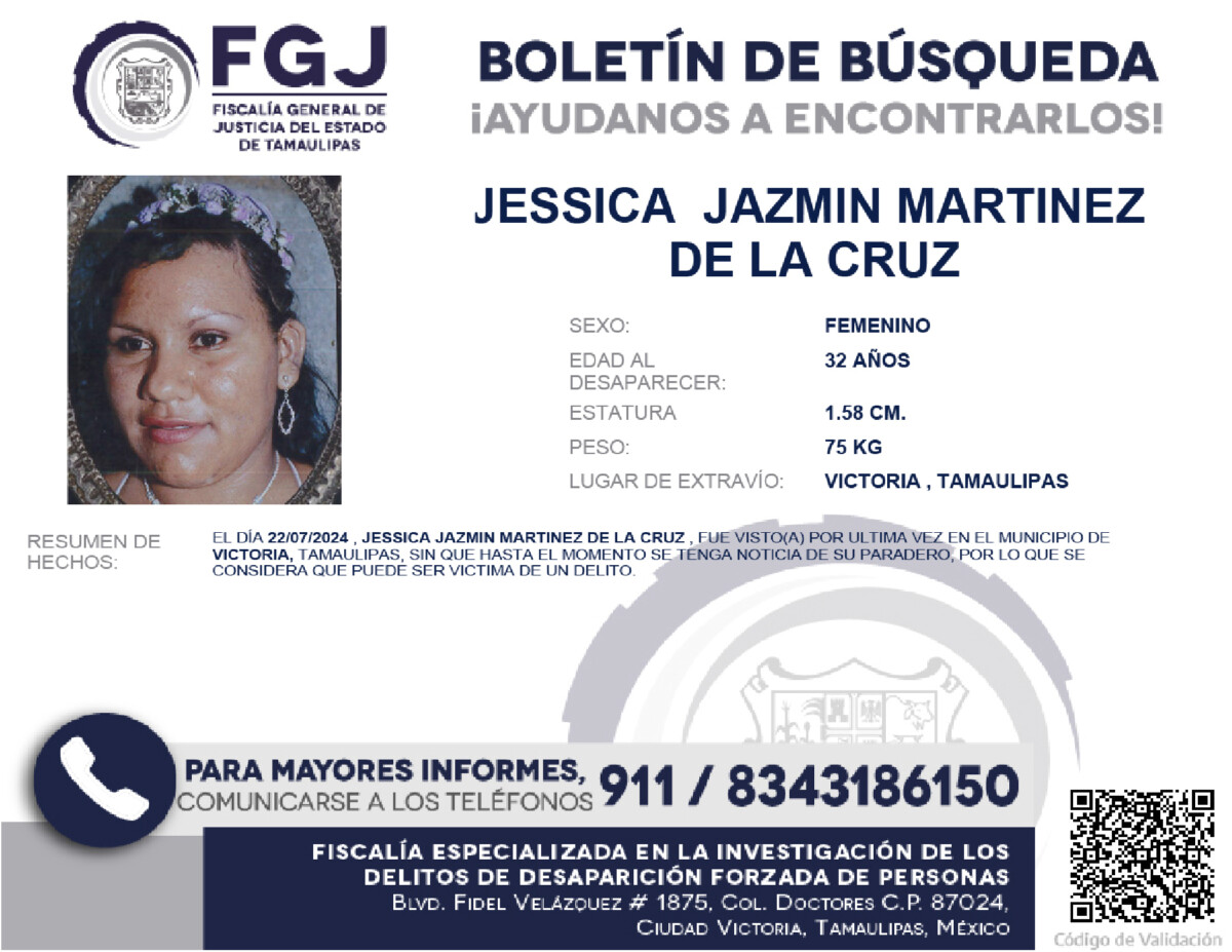 Boletín Búsqueda Jessica Jazmin