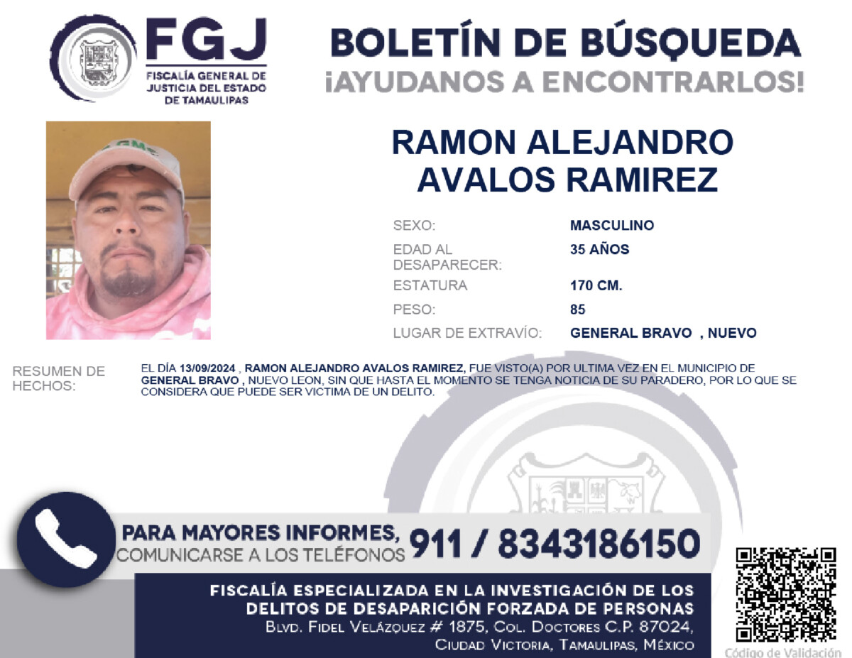 Boletín de Búsqueda Ramon Alejandro