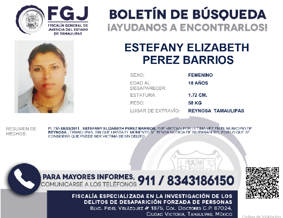 Boletín de Búsqueda Estefany