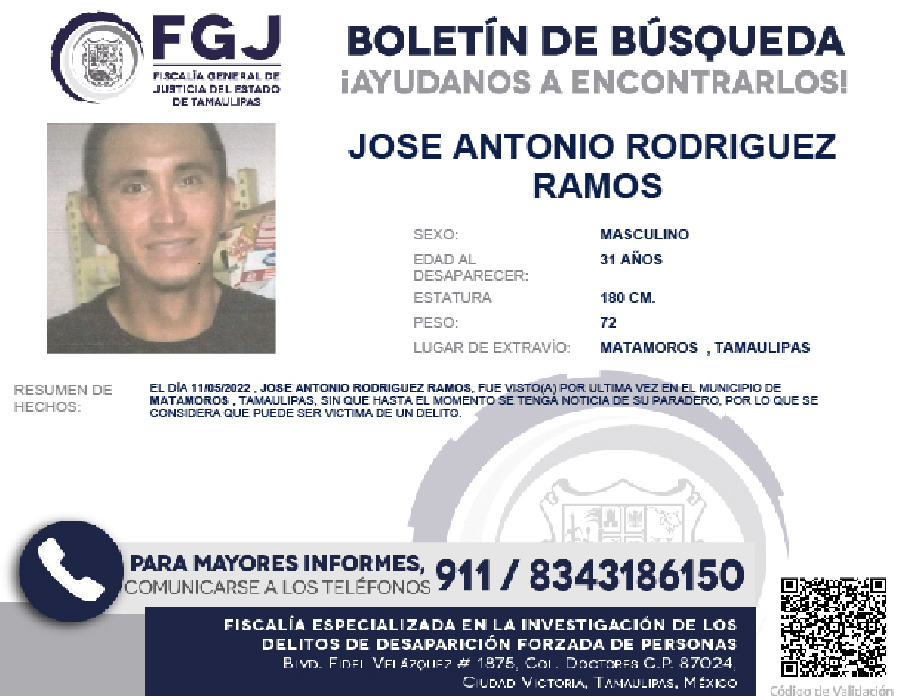 Boletín de Búsqueda José Antonio