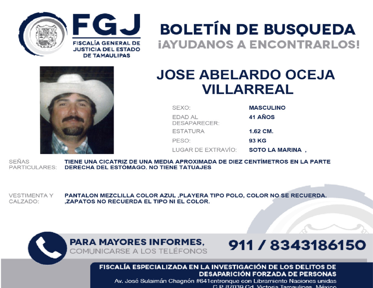 Boletín de Búsqueda José Abelardo