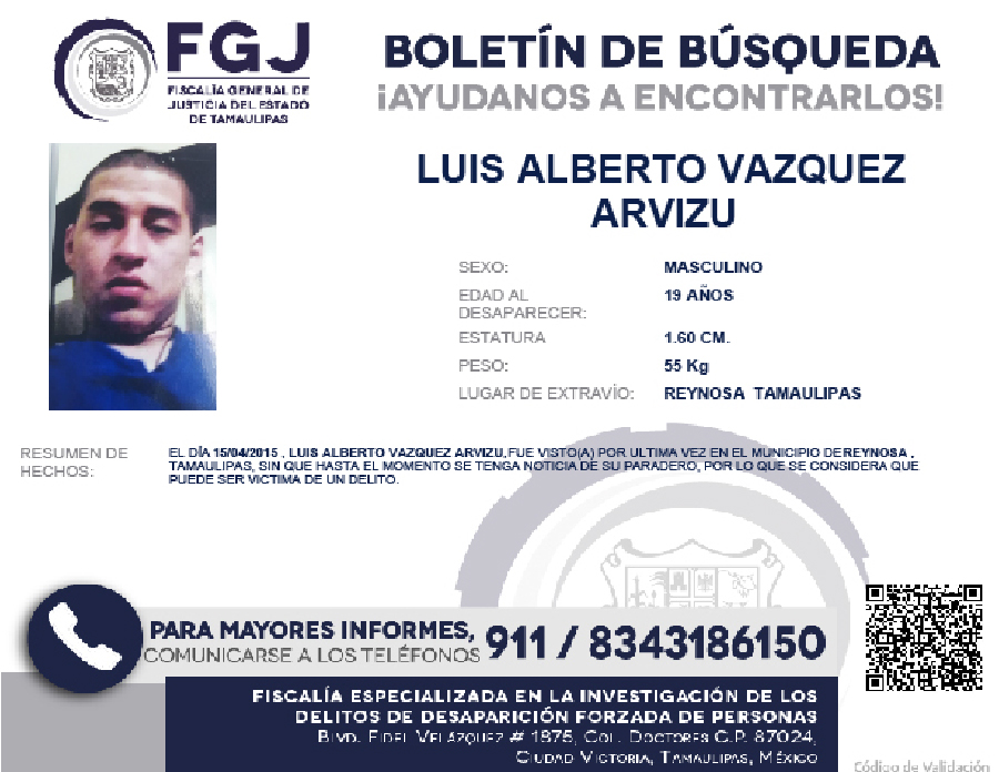 Boletín de Búsqueda de Luis Alberto