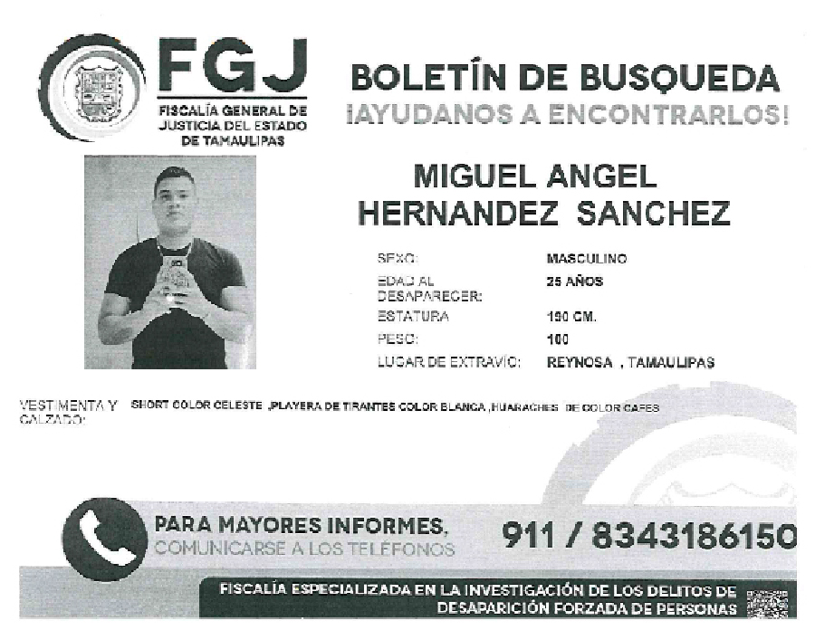 Boletin de Búsqueda Miguel Angel