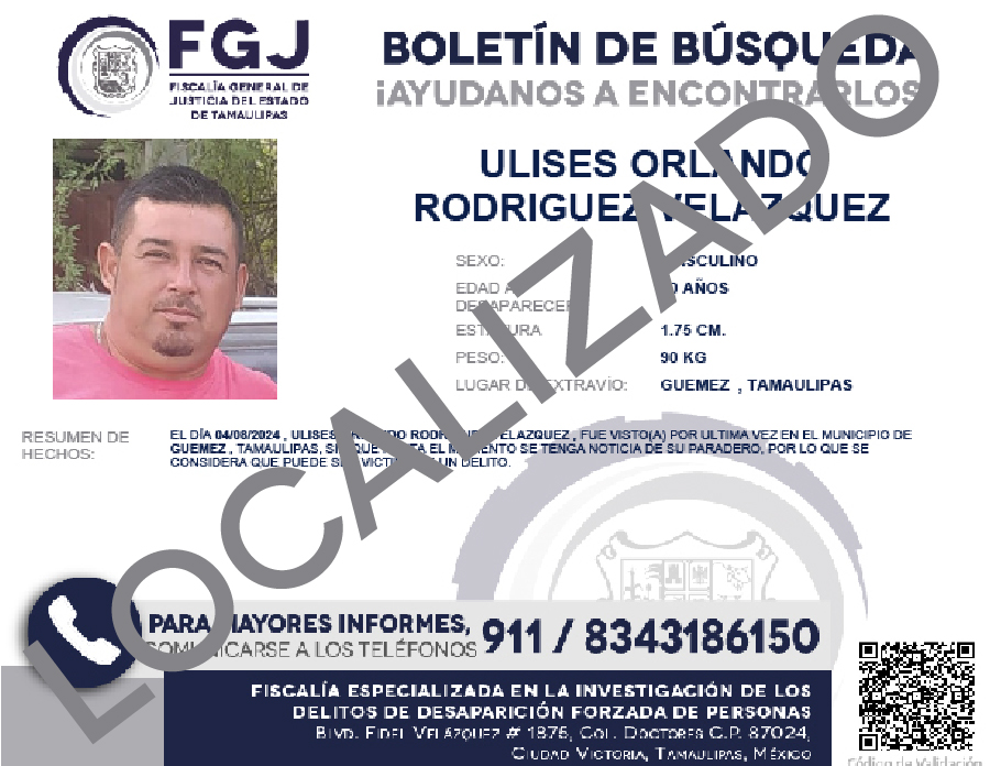 Boletín de Búsqueda Ulises Orlando