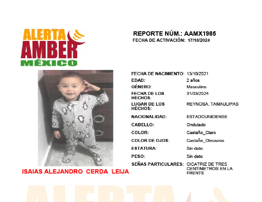 Alerta Amber Isaias