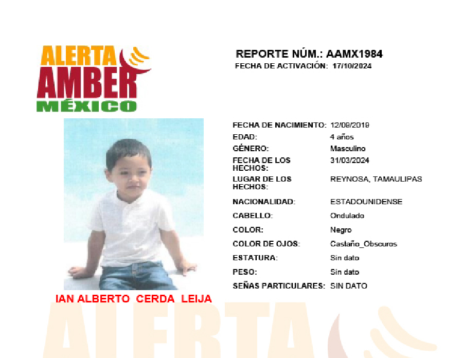 Alerta Amber Ian