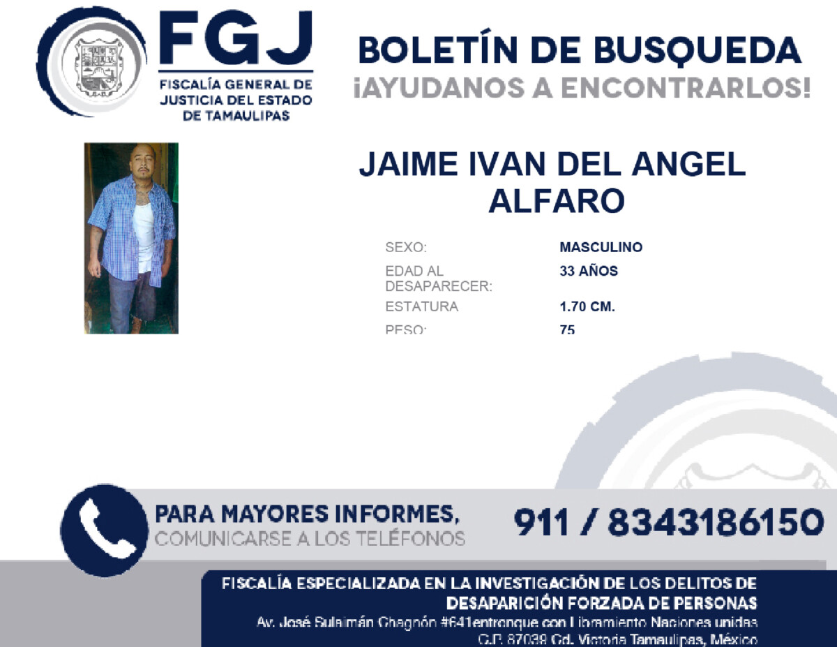 Boletín de Búsqueda Jaime Ivan