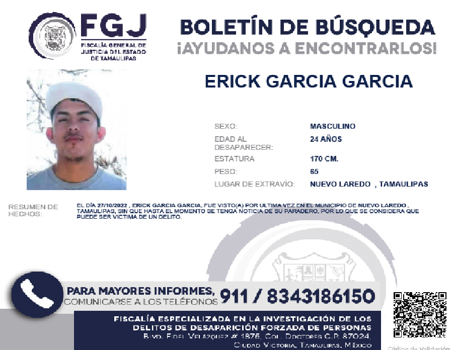 Boletín de Búsqueda Erick