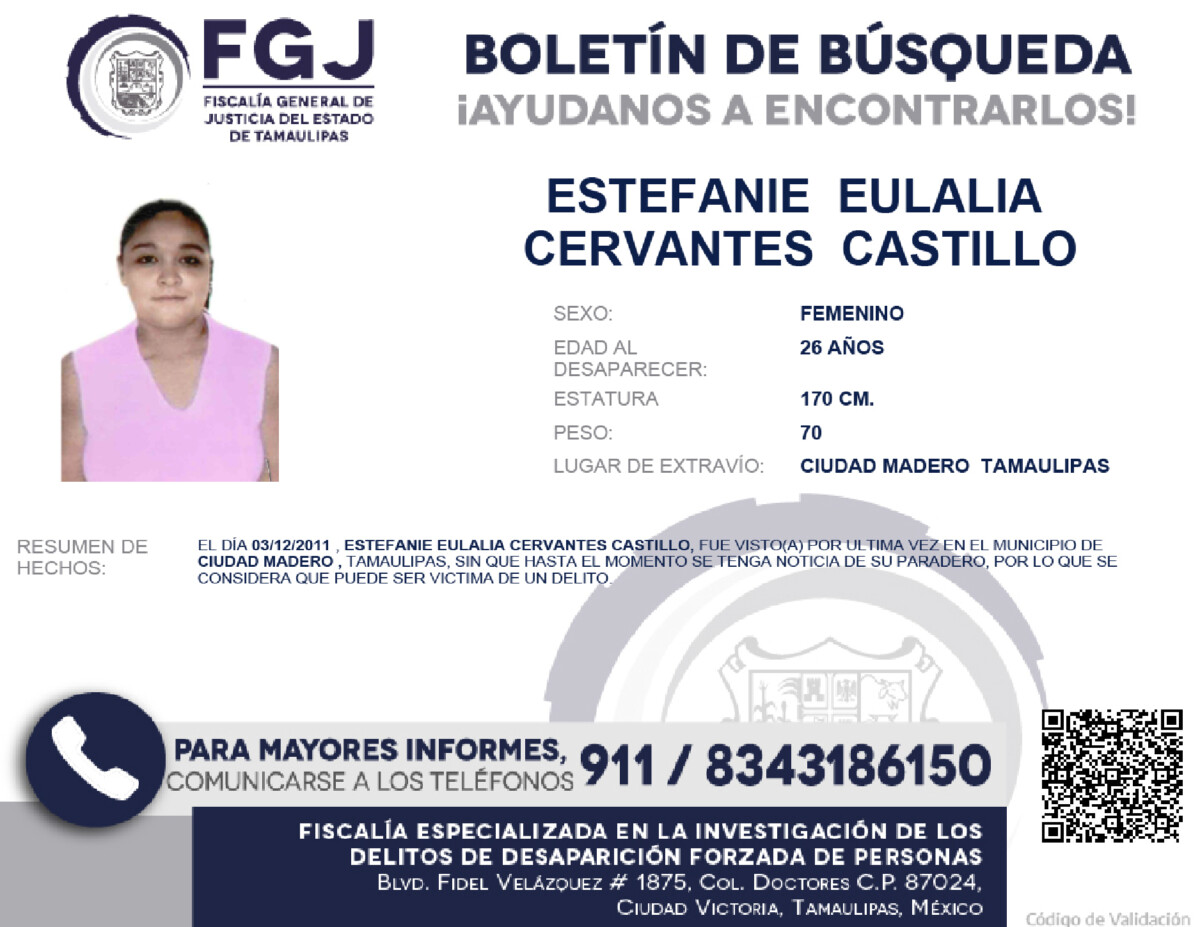 Boletín de Búsqueda Estefani