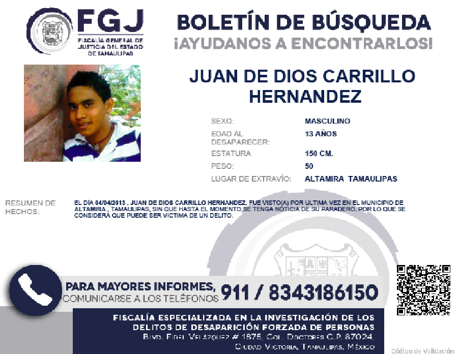 Boletín de Búsqueda Juan de Dios