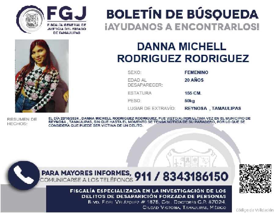 Boletín de Búsqueda Danna