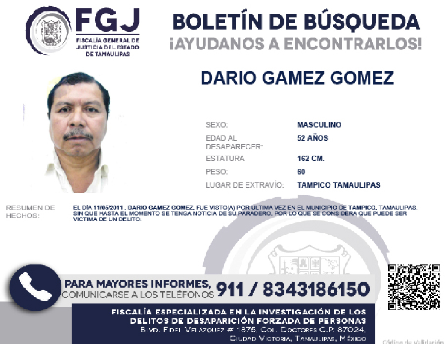 Boletin de Busqueda Dario