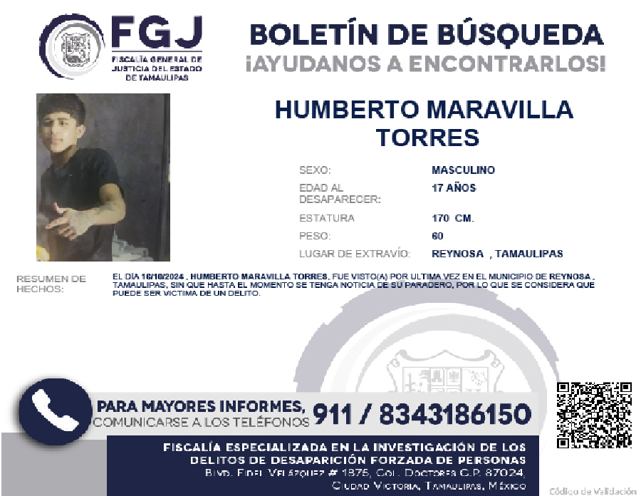 Boletín de Búsqueda Humberto