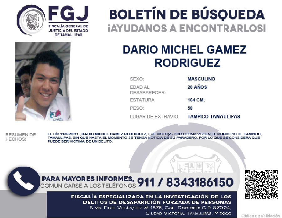 Boletín de Búsqueda Michel