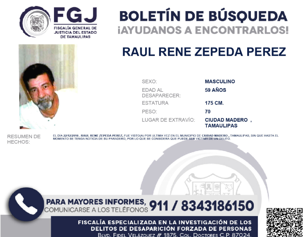 Boletín de Búsqueda Raul Rene