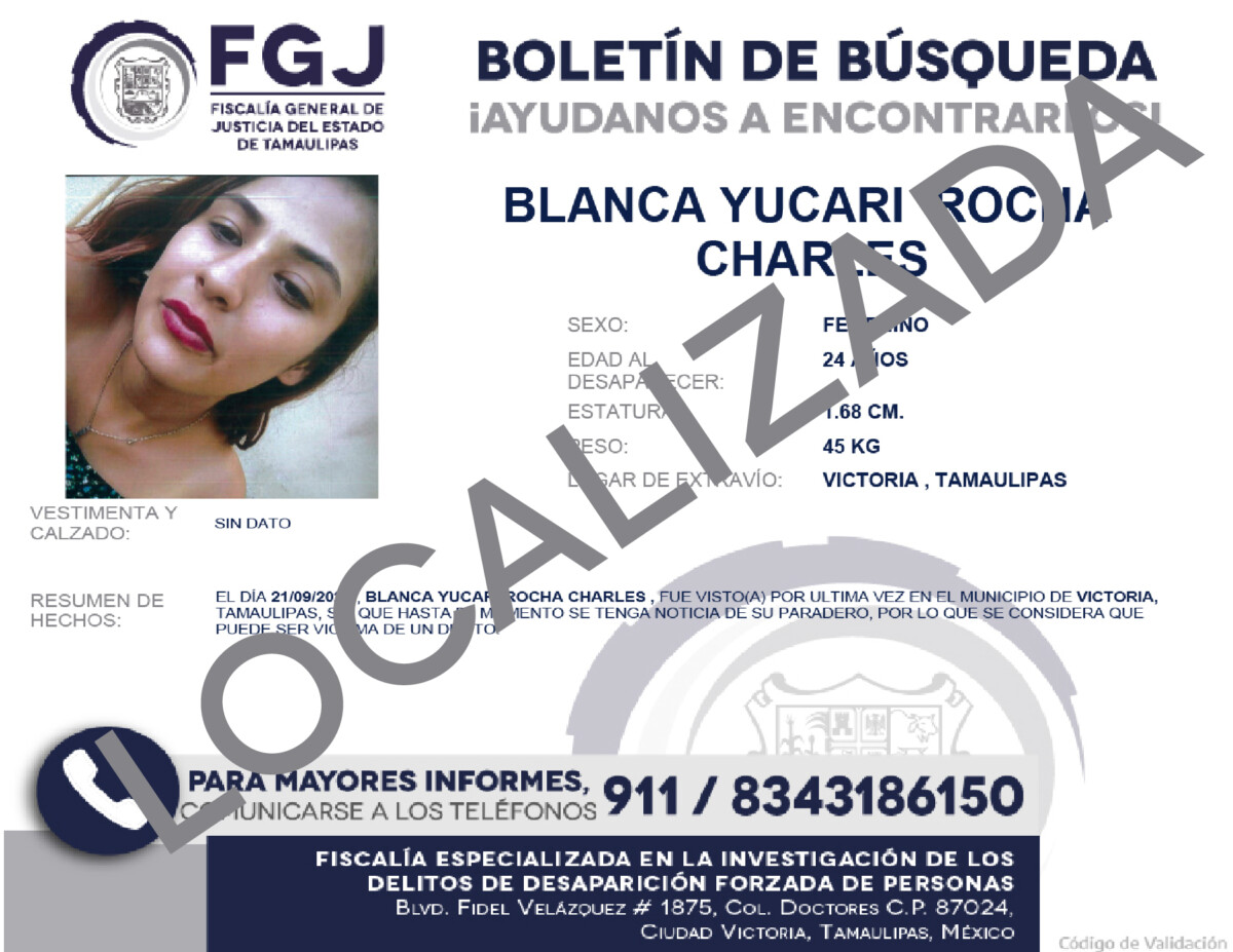 Boletín de búsqueda Blanca