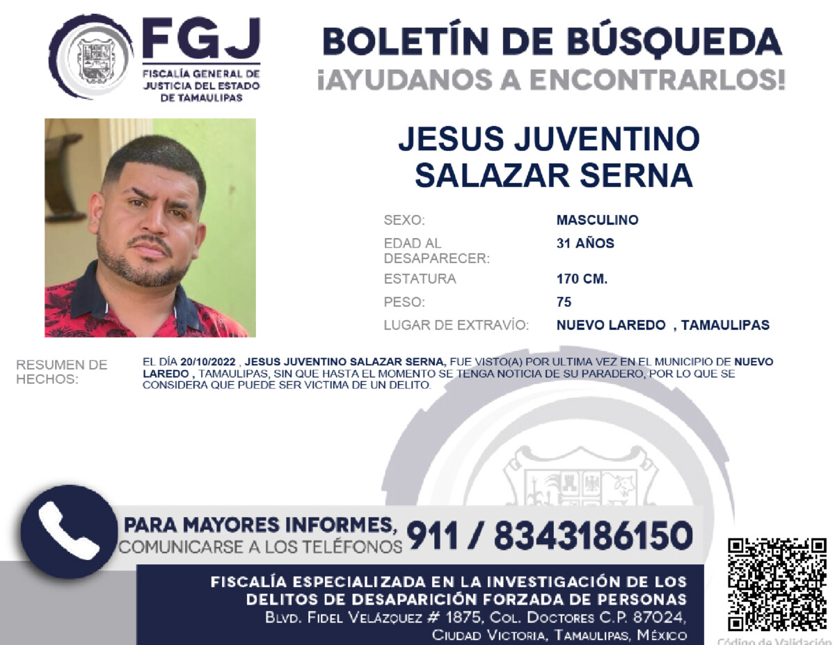 Boletín de Búsqueda Jesus Juventino