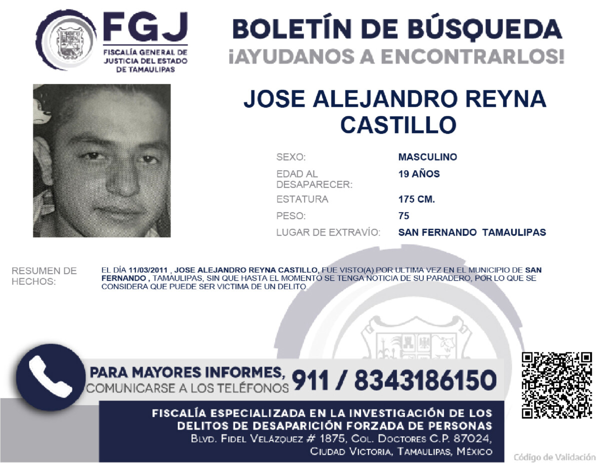 Boletín de Búsqueda José Alejandro