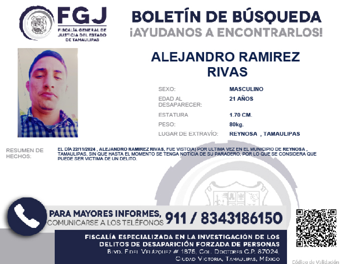 Boletín de Búsqueda Alejandro