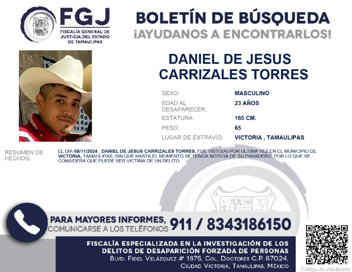 Boletín de Búsqueda Daniel