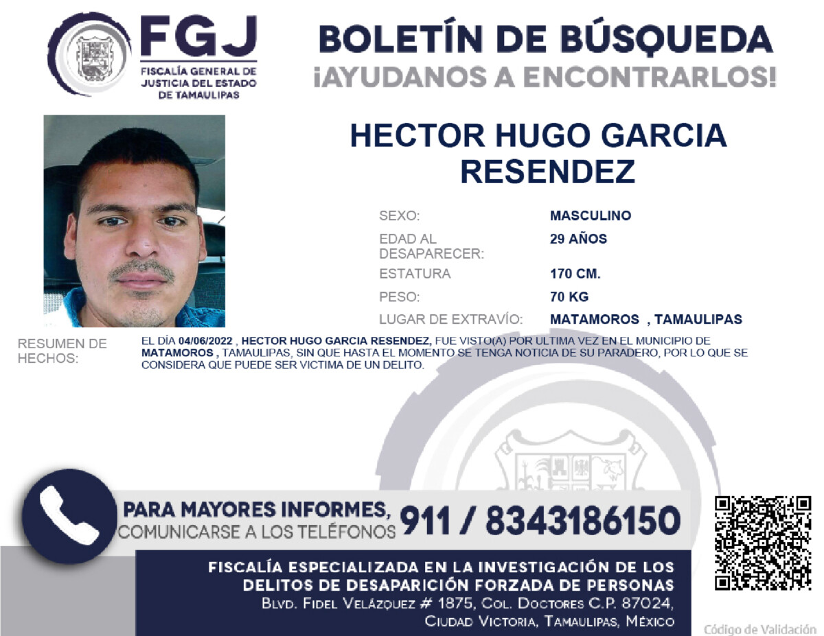 Boletín de Búsqueda Héctor Hugo