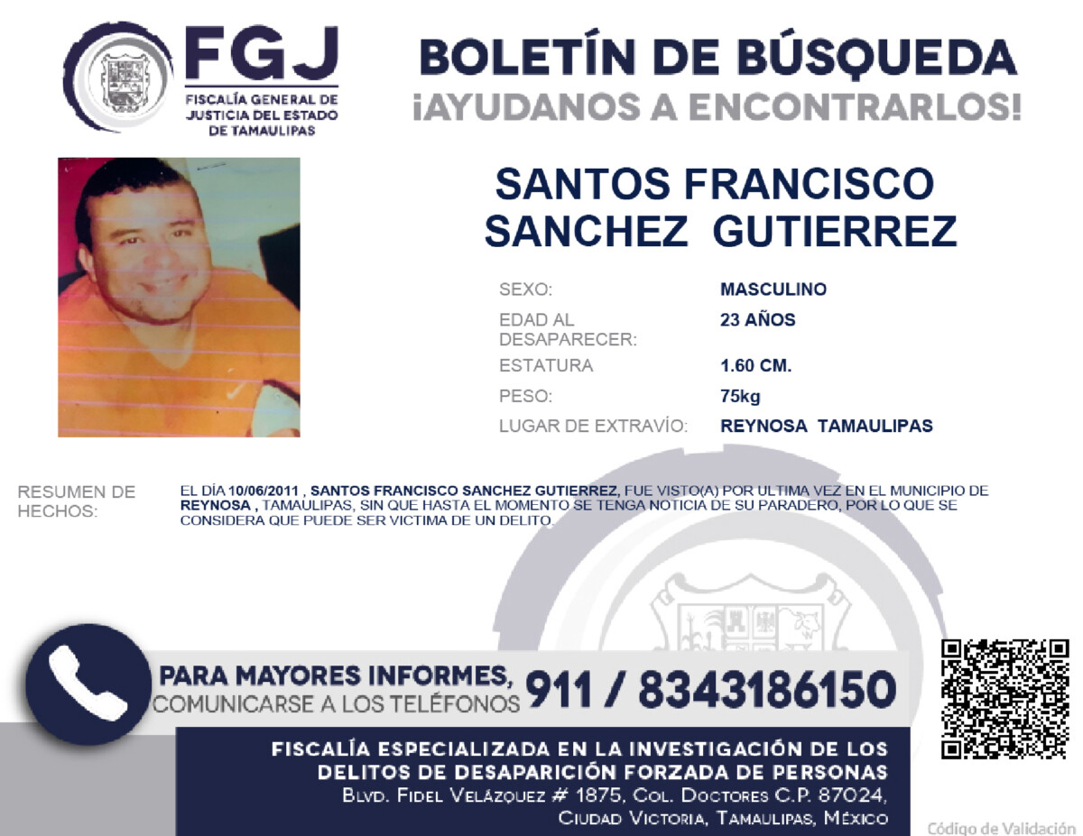 Boletín de Búsqueda Santos Francisco